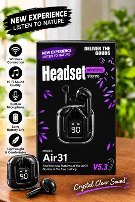 Black Long-Lasting Battery With Fast Charge 5 Earbuds