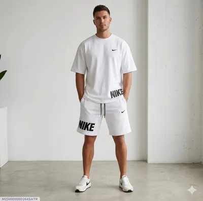 Men Dri Fit Printed Track Suit White 2 Pcs
