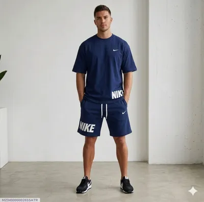 Men Dri Fit Printed Track Suit Blue 2 Pcs Slim Fit