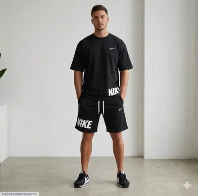 Men Dri Fit Printed Track Suit Black 2 Pcs Slim Fit