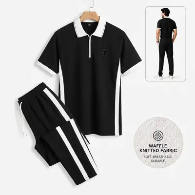 2 Pcs Men's Dri Fit Texture Track Suit