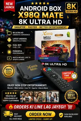 X98Q Mate Smart TV Box 8K Ultra HD Dual Wifi 5G Player