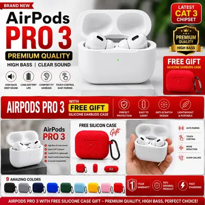 Pro 3 Airpods Heavy Bass Gaming Earbuds Free Case