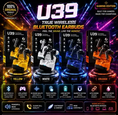 U39 Bluetooth Earbuds Long Battery Water Resistant Gaming DJ