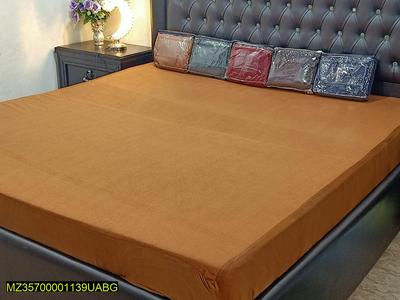 Terry Cotton Mattress Cover Golden Double Bed 78x72" thumbnail 2