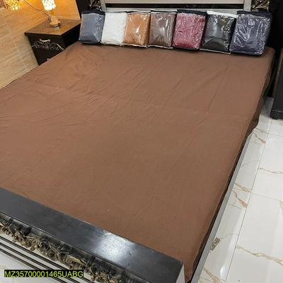 Premium Terry Cotton Waterproof Mattress Cover Brown Double Bed thumbnail 2