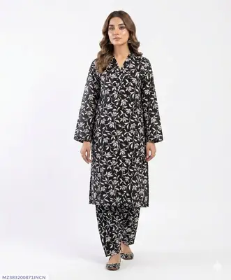 2 Pcs Women's Unstitched Printed Suit