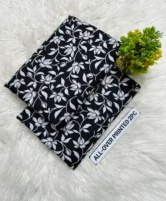 2 Pcs Women's Unstitched Printed Suit thumbnail 2