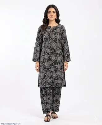 2 Pcs Women's Unstitched Printed Suit