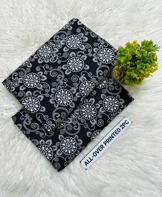 2 Pcs Women's Unstitched Printed Suit thumbnail 2