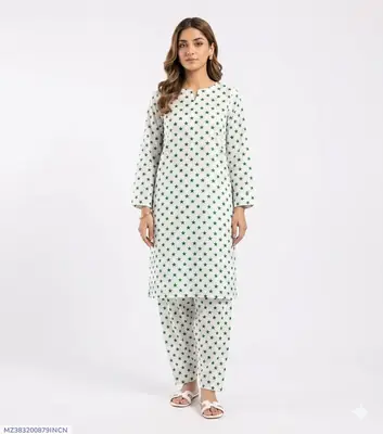 2 Pcs Women's Unstitched Printed Suit