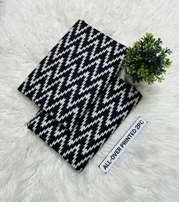 2 Pcs Women's Unstitched Printed Suit thumbnail 2