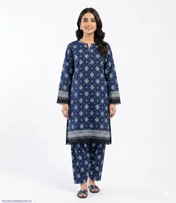 2 Pcs Women's Unstitched Printed Suit