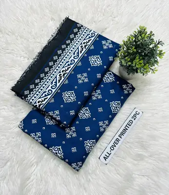 2 Pcs Women's Unstitched Printed Suit thumbnail 2