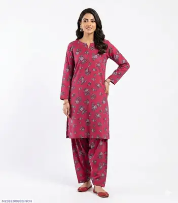 2 Pcs Women's Unstitched Printed Suit