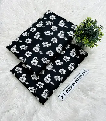 2 Pcs Women's Unstitched Printed Suit thumbnail 2
