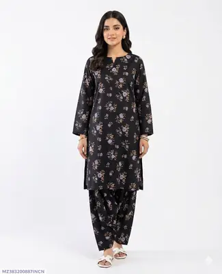 2 Pcs Women's Unstitched Printed Suit