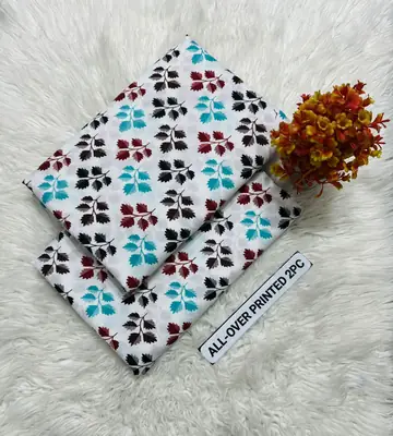 2 Pcs Women's Unstitched Printed Suit thumbnail 2