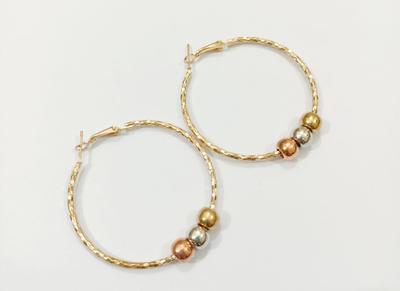 Golden Hoop Earrings Lightweight Mix Alloy Pakistani Women thumbnail 2