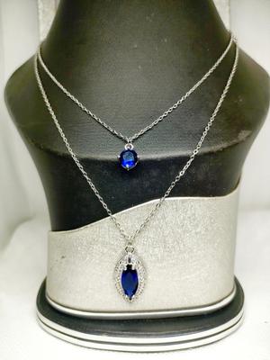 Green Blue Alloy Pendant for Daily & Bridal Wear thumbnail 2