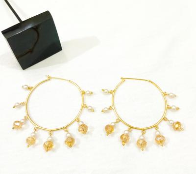 Golden Pearl Earrings for Women Wedding Party Daily Wear thumbnail 5