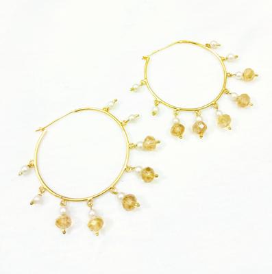 Golden Pearl Earrings for Women Wedding Party Daily Wear thumbnail 6