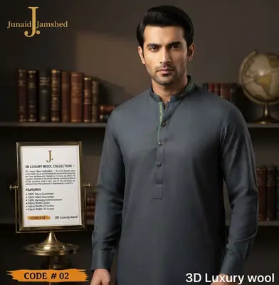 Men’s Unstitched Wool Plain Suit
