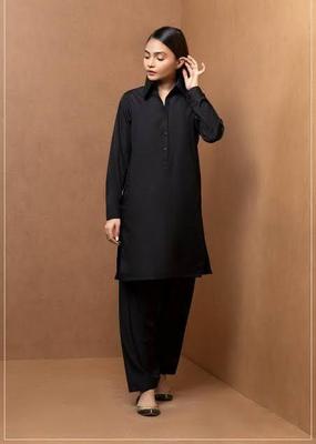 Women Cotton Lawn Black Suit Summer Daily Wear Pakistan thumbnail 2