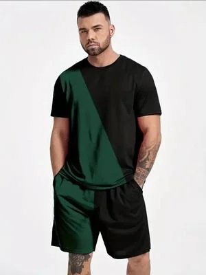 Men's Black Polyester Plain Track Suit