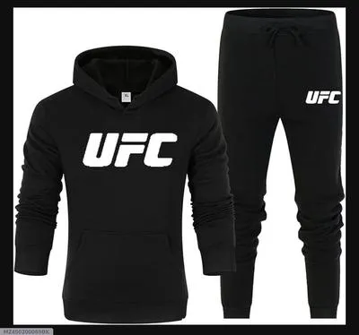 2 Pcs Men's Fleece Printed Track Suit thumbnail 5