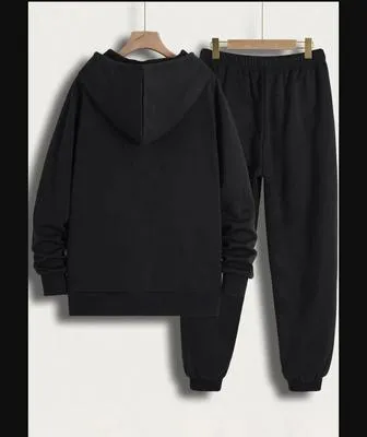 2 Pcs Men's Fleece Printed Track Suit thumbnail 2