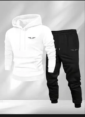 2 Pcs Men's Fleece Printed Track Suit