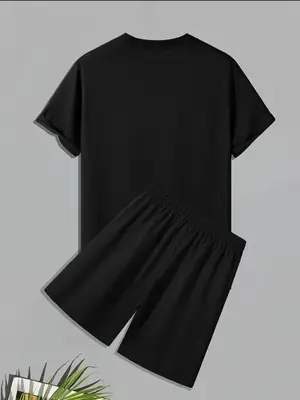 1 Pc Men's Polyester Printed T-Shirt & Shorts Tracksuit thumbnail 2