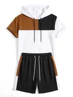 1 Pc Men's Polyester Printed T-Shirt & Shorts Tracksuit