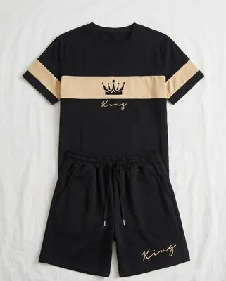 2 Pcs Polyester Printed T-Shirt & Shorts Tracksuit thumbnail 3
