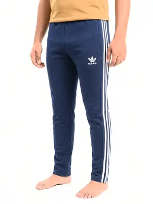 Men's  Blue Jersey Printed Trouser 