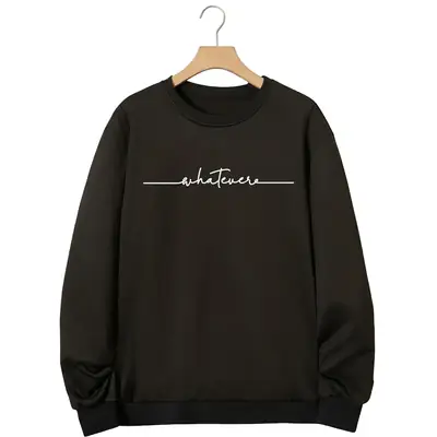 1 Pc Men's  Black Fleece Printed Sweatshirt