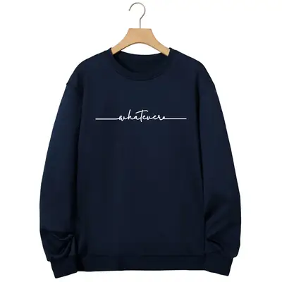 1 Pc Men's  Navy Fleece Printed Sweatshirt