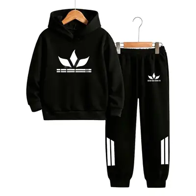 2 Pcs Boy's Fleece Printed Tracksuit