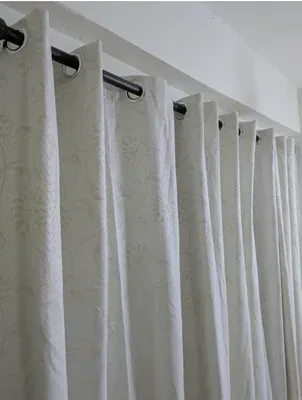 Single Sided Silk Jacquard Curtain Ivory Elegant