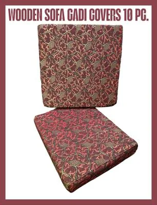 Luxurious Maroon Velvet Printed Cushion Covers - 10 Pcs Set thumbnail 2