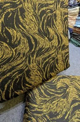 Black Gold Velvet Sofa Cushion Covers Set of 10 thumbnail 2