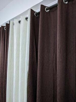 Premium Jacquard Silk Curtains 55x92 Inch Self Textured