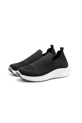 Men's Black Slip-On Walking Sneakers Breathable Comfortable thumbnail 5