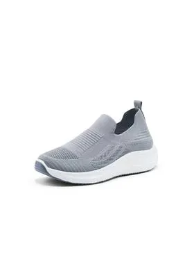 Men Grey Slip-On Walking Sneakers Size 40-45 thumbnail 2