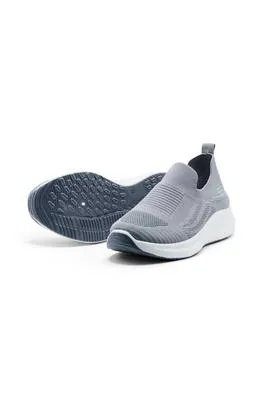 Men Grey Slip-On Walking Sneakers Size 40-45 thumbnail 3