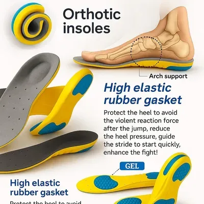 Gel Insole Yellow Blue Comfort Cushion for Men Women Sizes 39-45 thumbnail 9