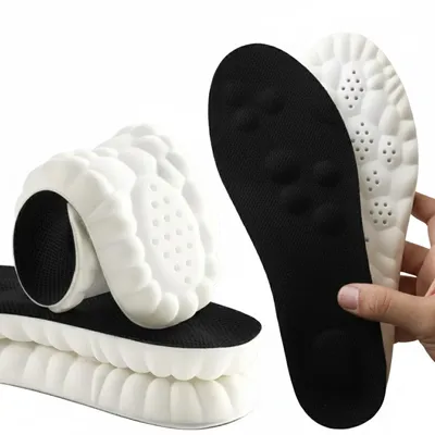 PU Leather Massage Insoles Black 39-45 thumbnail 2