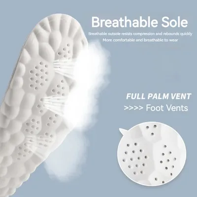 PU Leather Massage Insoles Black 39-45 thumbnail 5
