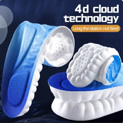 4D Nano Antibacterial PU Leather Insoles Black thumbnail 6